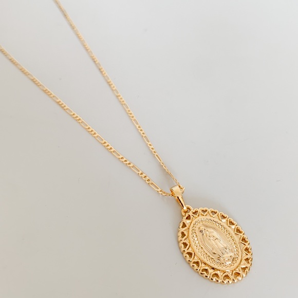 🎉HP🎉Virgin Mary Necklace | 24k Gold Filled - Picture 3 of 9